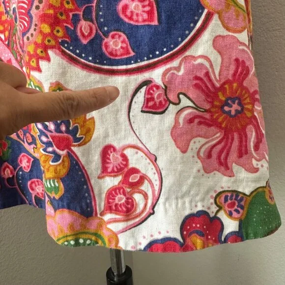 Zimmermann Lovestruck Sleeveless Halter Dress Multicolor Paisley Print Tie Back